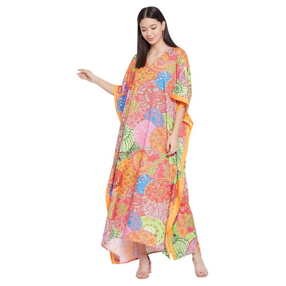 Gypsie Blu Full Length Dress Kaftan Maxi Cover Up - Picture 1 of 8